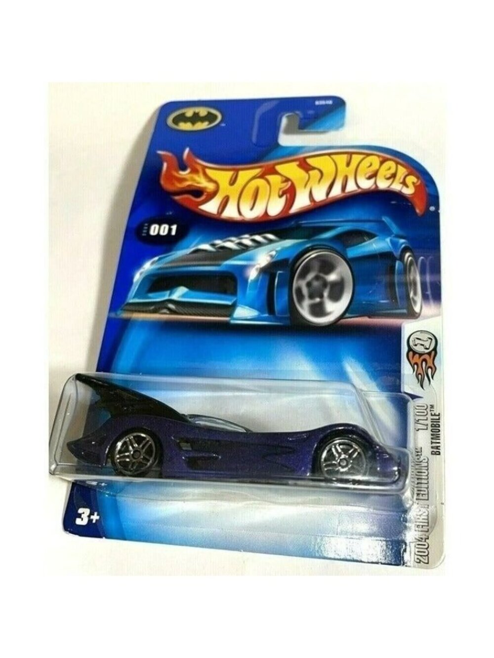 Vintage Die Cast Hot Wheels 2004 BATMOBILE #001 First Editions Car 1/100 Purple - Picture 9 of 9